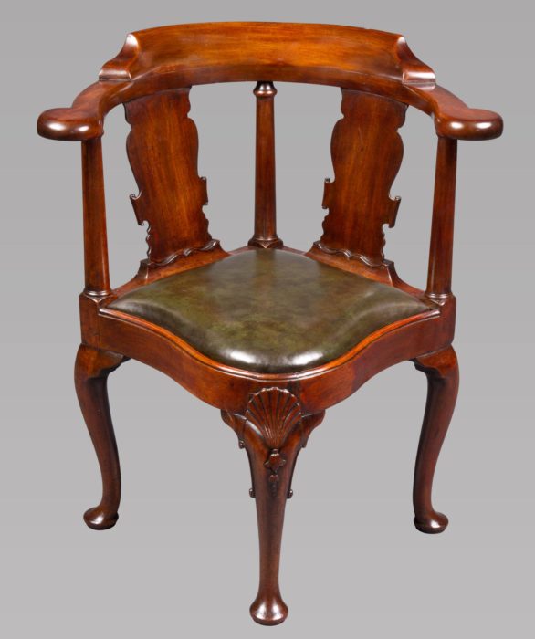 A George I/II Period Mahogany Corner or Writing Chair