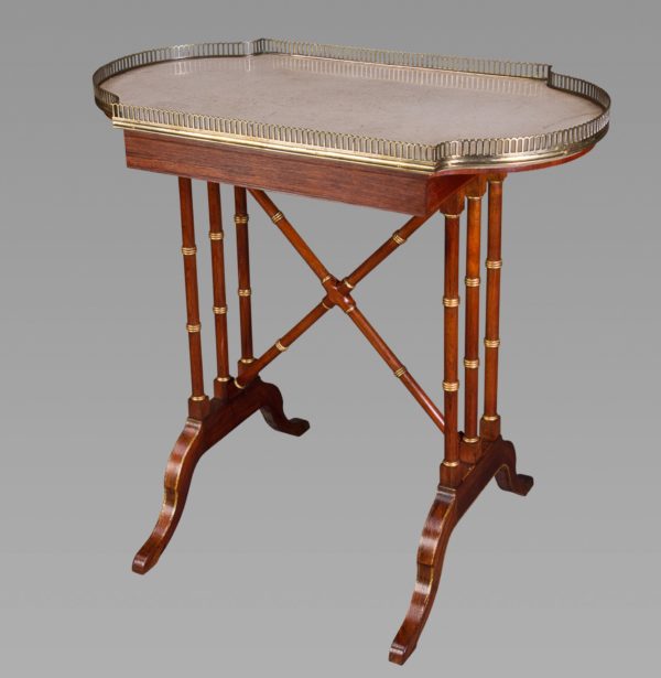 JOHN McLEAN: A Fine Rosewood, Parcel-Gilt, Brass-Mounted and Marble Topped ‘Pouch’ Table