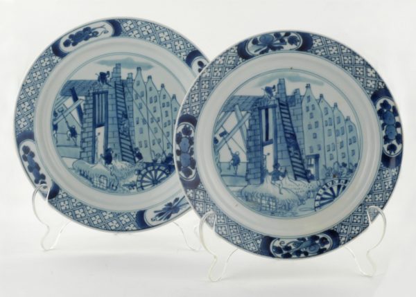 A Fine Pair of Chinese Export ‘Riots of Rotterdam’ Plates