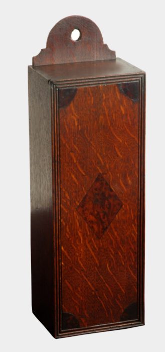 Late 18th Century Oak and Yew Inlaid Candle-Box