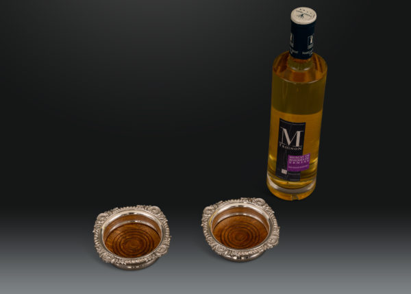 Pair of Victorian Silver Bottle Coasters, 1897