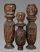 FOLK ART: A Good Set of Three 17th Century Painted and Carved Fragments