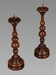 A Fine and Large Pair of Early 18th Century Walnut Pricket Candlesticks