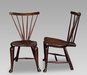 A Rare Pair of Early George III Elm and Ash Windsor Side Chairs