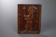 Extraordinary 17th Century Panel Of A European Carrying A Tomahawk