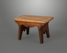 Small Boarded Elm 18th Century Stool of Trestle Design