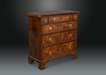 A Fine George II Inlaid and Figured Walnut Bachelors Chest with a Desirable Flip Top