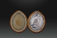 A Rare and Historically Significant Silver Royalist Badge After the Design by Thomas Rawlins and Featuring Portraits of Charles I and Queen Henrietta Maria c.1649 Contained in a Fitted Leather Case