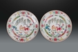 Magnificent Pair of Large Famille Rose Dishes in the Chinese Taste