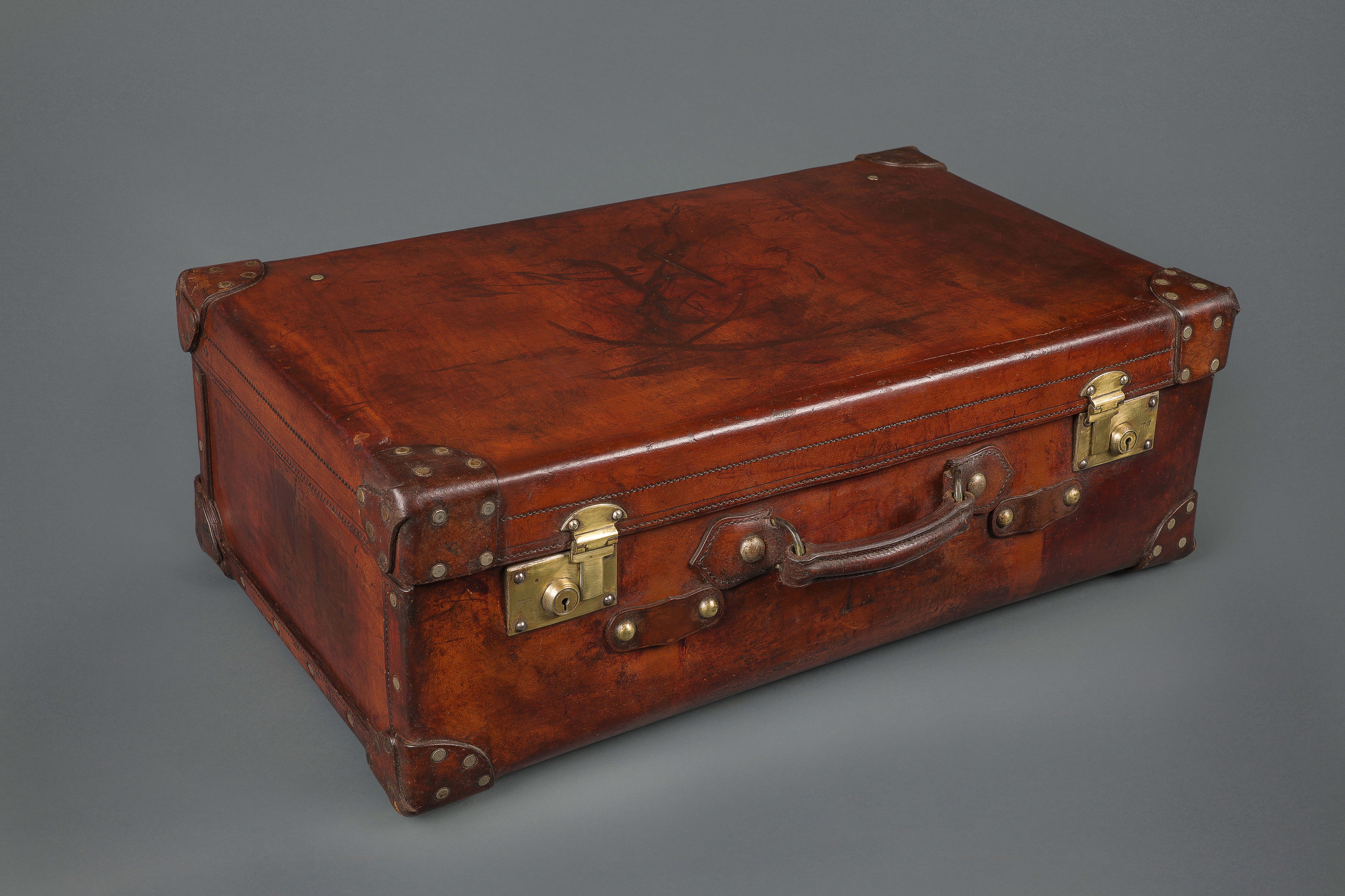 Very Fine 19th Century Leather Suitcase, Leather Suit Case
